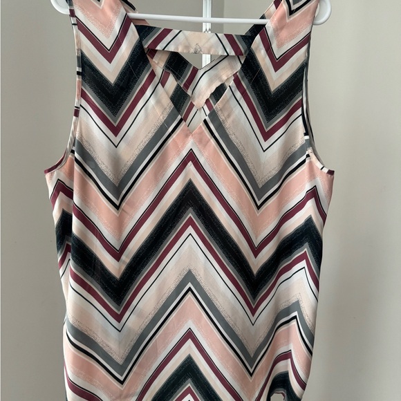 Maurices Chevron Tank Top - Pink, Black, White - Picture 3 of 4